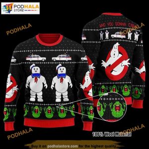 Ghostbusters Halloween Naughty Ugly Christmas Sweater