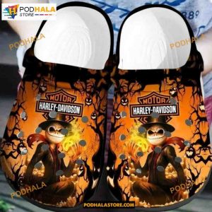 Harley Davidson Jack Skellington Disney Adults Clog Shoes Halloween Crocs