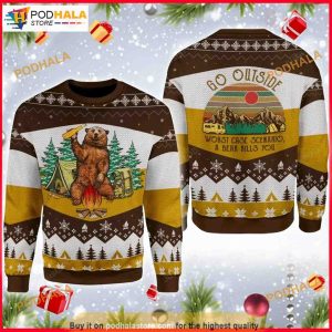 Go Outside A Bear Kills You 3D Naughty Ugly Christmas Sweater