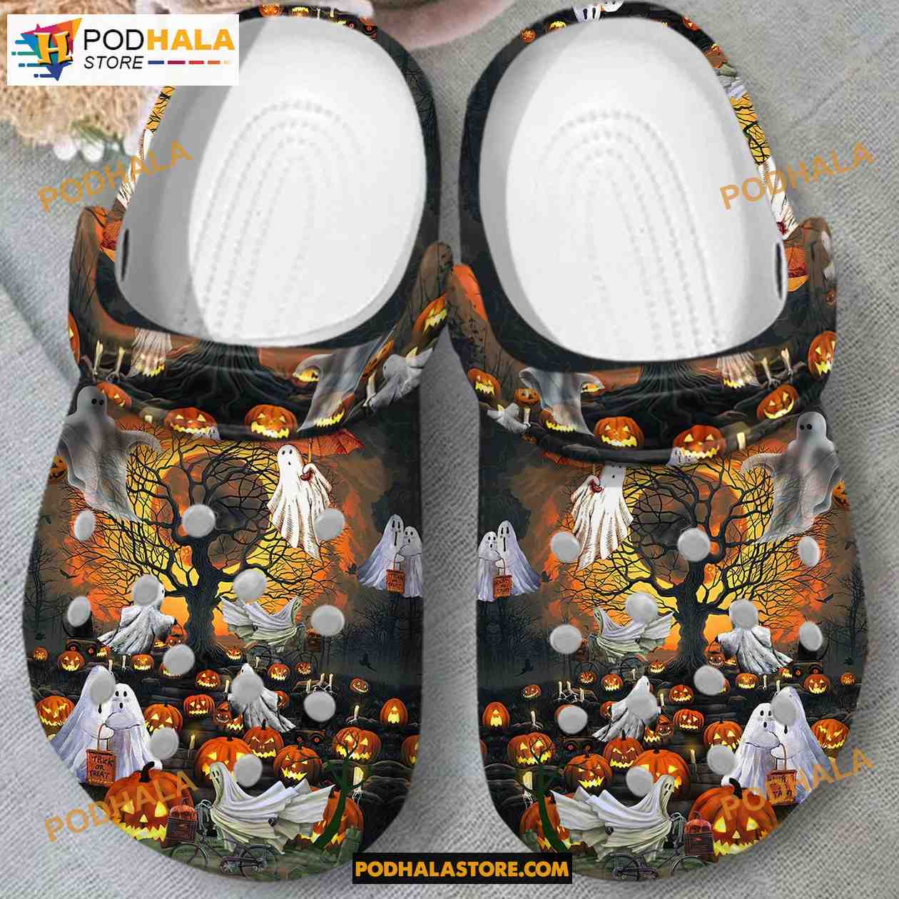 Gucci Ghost Pumpkin Crocs Crocband Shoes Halloween Gift - Family Gift Ideas  That Everyone Will Enjoy