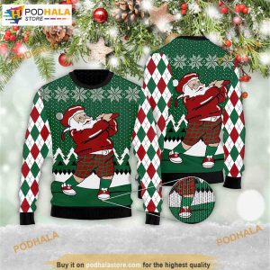 Golfer Santa 3D Family Ugly Christmas Sweaters