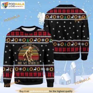 Gollum All Over Print Family Ugly Christmas Sweaters, Xmas 2023 Gift