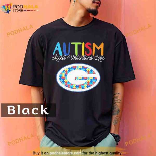 Green Bay Packers autism awareness knowledge power Comfort Colors Shirt