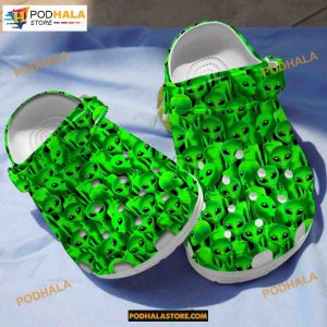 Green Packed Aliens Halloween Classic Clogs Shoes Halloween Crocs