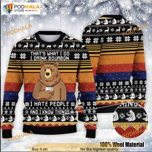 Grumpy Bear Thats What I Do Drink Whiskey Lover Naughty Ugly Sweater
