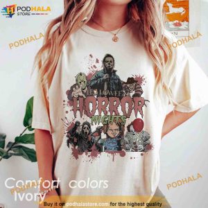 Halloween Horror Night Comfort Colors Shirt, Vintage 90s Horror Movies Characters Tee