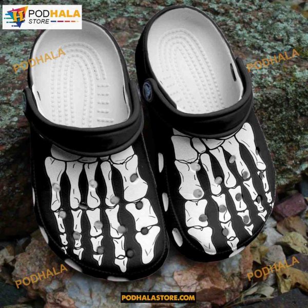 Halloween Skeleton Foot Black Classic Clogs Shoes Halloween Crocs