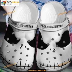 Halloween White Jack Skellington Face Horror Movie Crocband Halloween Crocs