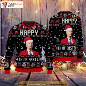 Happy 4th Of Easter, Santa Joe Biden 3D Funny Xmas Sweaters
