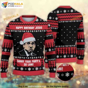 Happy Birthday Jesus Sorry Your Party's So Lame Funny Xmas Sweaters