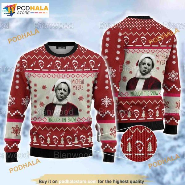 Happy Halloween Micheal Myers Horror Christmas Sweater