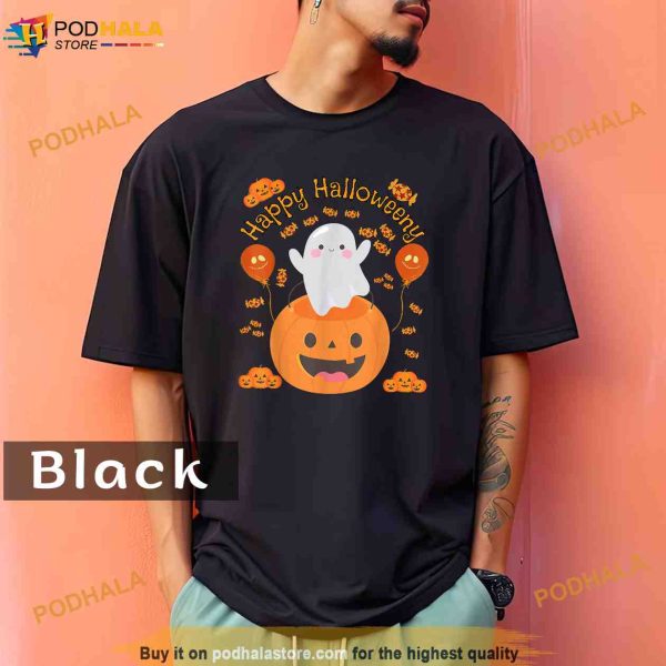 Happy Halloween y Cute Boys and Girls Costume as a Ghost Comfort Colors Shirt