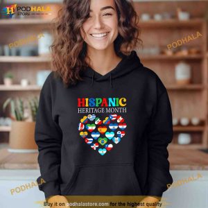 Happy National Hispanic Heritage Month All Countries Heart Shirt 2