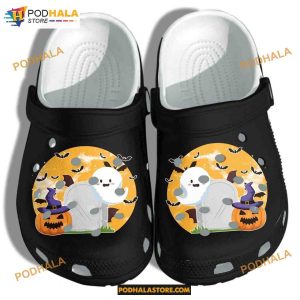 Happy With Ghost Crocband Clogs Shoes Halloween Crocs
