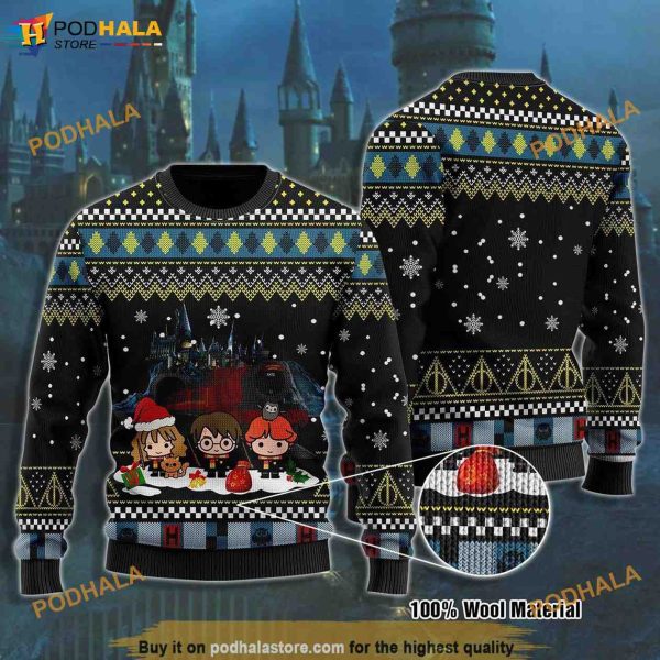 Harry Friends Potter Woolen Funny Ugly Sweater, Christmas Funny Ugly Sweater