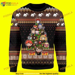 Harry Witch Christmas Tree Christmas Funny Ugly Sweater, Funny Xmas Gifts