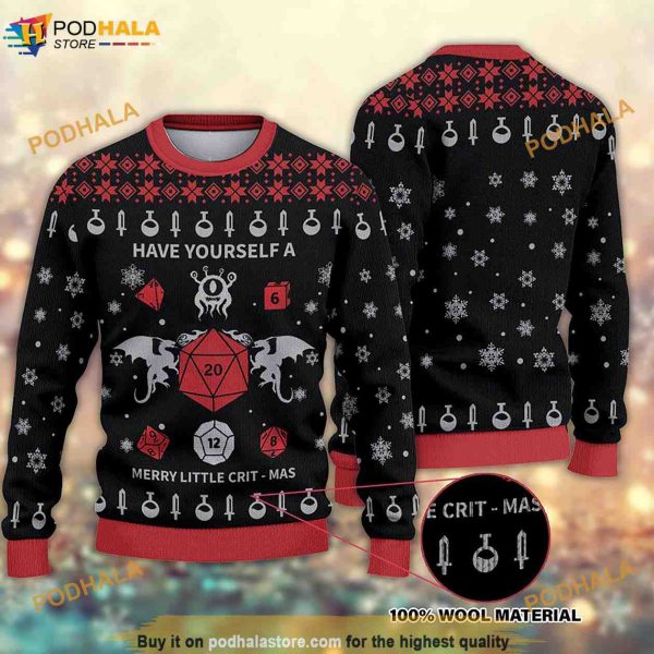 Have Yourself a Merry Little Crit Mas Christmas Funny Ugly Sweater