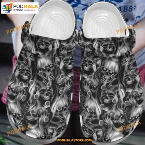 Hear No Evil Skull Shoes Crazy Skull Death Ghost Halloween Crocs