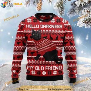 Hello Darkness My Old Friend Christmas Funny Ugly Sweater, Funny Christmas Presents