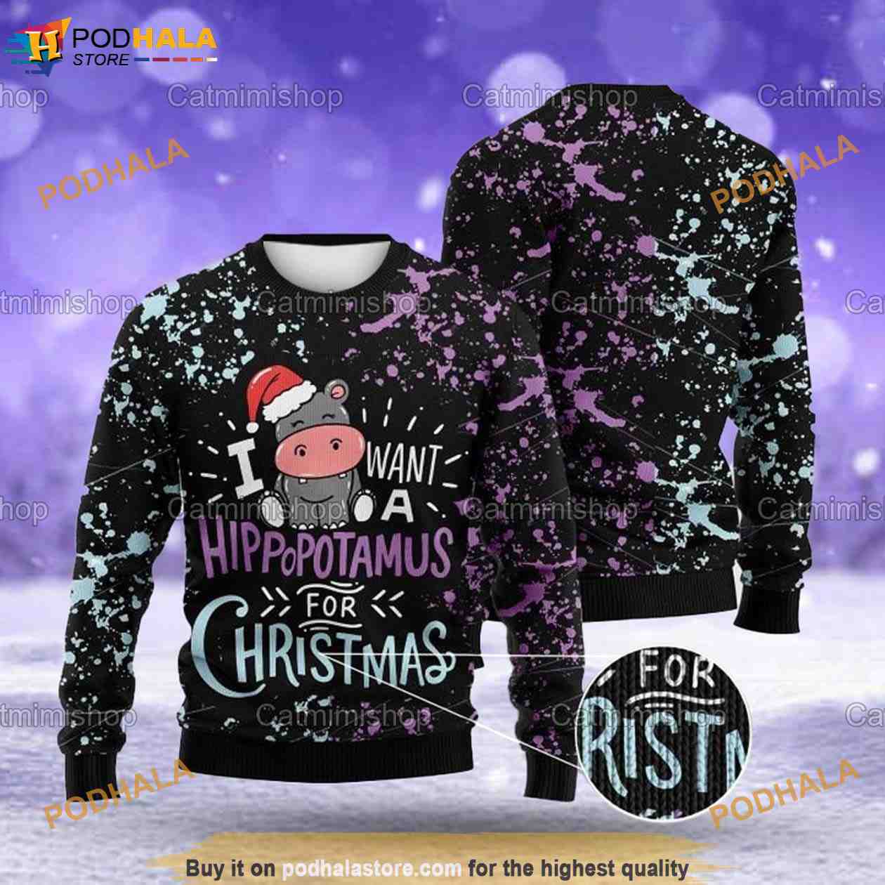 Hippo Hippopotamus For Christmas Ugly Sweater, Christmas Gifts - Bring Your  Ideas, Thoughts And Imaginations Into Reality Today