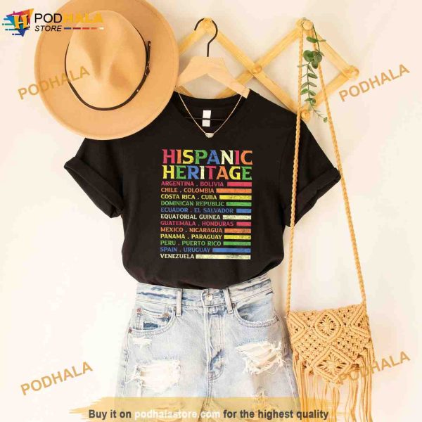 Hispanic Heritage Month 2023 National Latino Countries Flag Shirt
