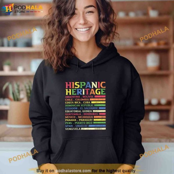 Hispanic Heritage Month 2023 National Latino Countries Flag Shirt