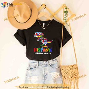 Hispanic Heritage Month Kids Boys Girl Dinosaur Latino Shirt