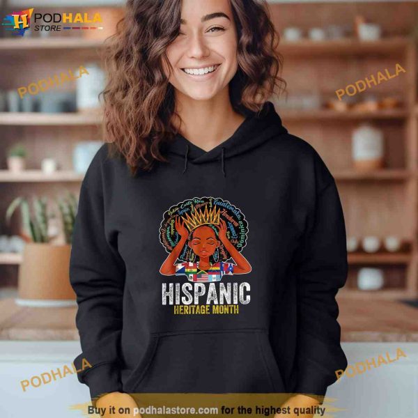 Hispanic Heritage Month Latina Girls Latino Countries Flags Shirt
