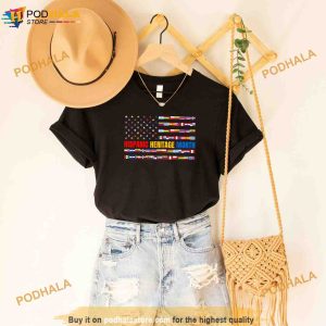 Hispanic Heritage Month USA American Flag National Latino Shirt 2