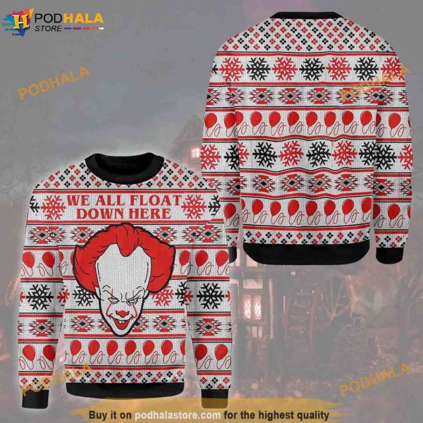 Horror Clown IT Christmas Christmas 3D Funny Ugly Sweater, Great Gift For Christmas