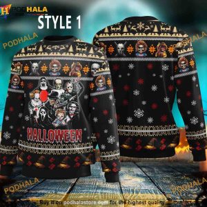 Horror Friends Halloween Funny Ugly Sweater, Great Gift For Christmas