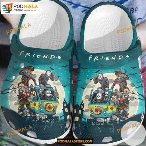 Horror Movie Characters Friends On Van Crocband Clogs Halloween Crocs