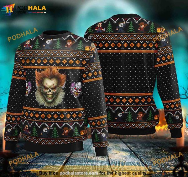 Horror Pennywise Halloween Funny Ugly Sweater, Great Gift For Christmas