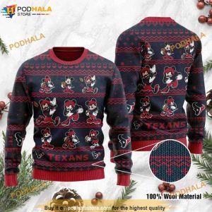 Houston Texans Mickey Mouse Knit Christmas Funny Ugly Sweater