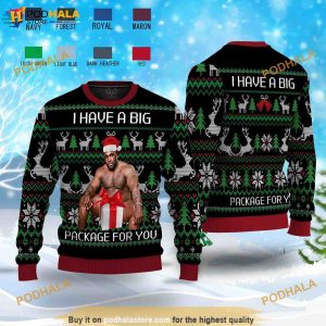 I Have a Big Package Meme Barry Wood Christmas Funny Ugly Sweater, Xmas Gifts