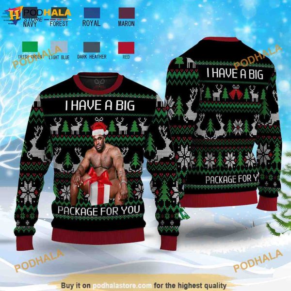 I Have a Big Package Meme Barry Wood Christmas Funny Ugly Sweater, Xmas Gifts
