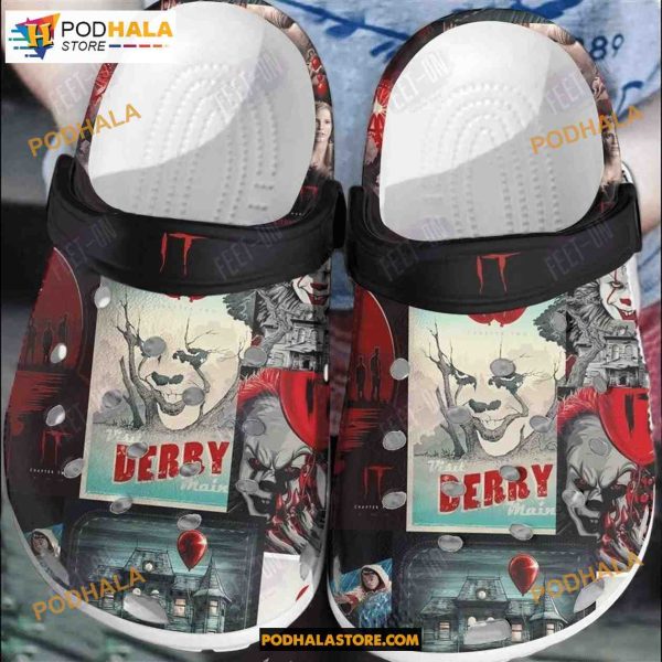 IT Visit Derry Maine Horror Movie Halloween Crocs Shoes, Halloween Gift Ideas