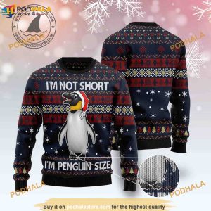 I'm Not Short I'm Penguin Size Knitted Christmas Funny Ugly Sweater