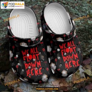It Pennywise We All Float Down Here Horror Movie Character Clogs Halloween Crocs