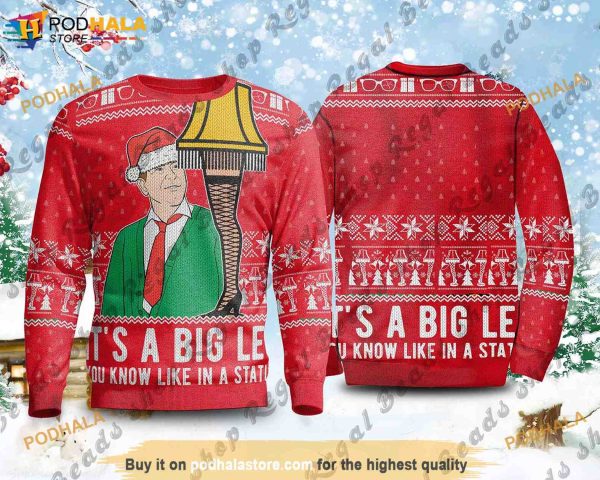 It’s A Big Leg A Christmas Story Funny Ugly Sweater, Funny Family Gift Ideas