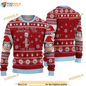 It's The Most Wonderful Time For A Beer Funny Ugly Sweater Christmas 3D Funny Ugly Sweater