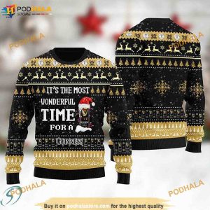 It's the Most Wonderful Time Guinness Beer Christmas 3D Funny Ugly Sweater