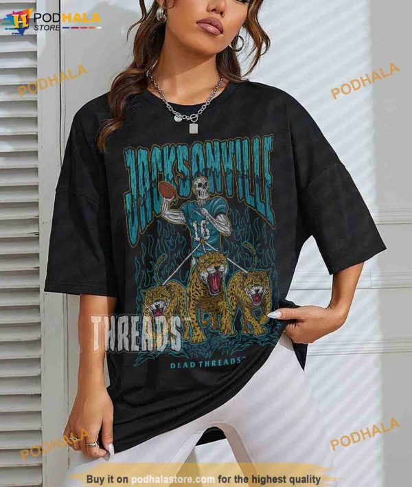 Jacksonville Football Skeleton Shirt, NFL Football Shirt, Vintage Bootleg Design
