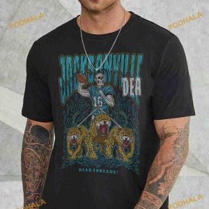 Jacksonville Football Skeleton Shirt NFL Football Shirt Vintage Bootleg Design 2