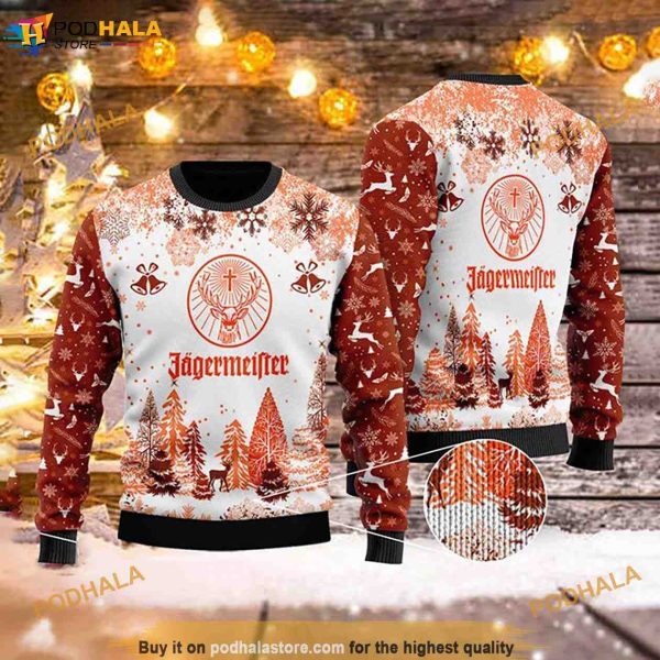 Jagermeister Christmas Funny Ugly Sweater 3D, Funny Christmas Gift Ideas
