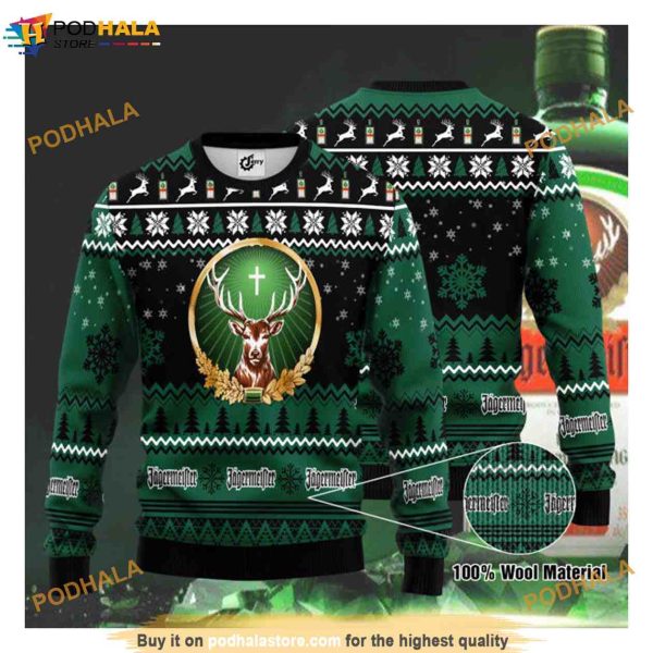 Jägermeister Festive Comical Winter Wear Christmas Funny Ugly Sweater Spa