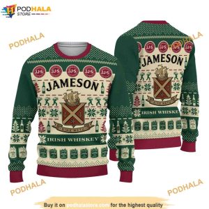 Jameson-Irish-Whiskey-Ugly 3D Funny Ugly Sweater, Funny Xmas Gifts