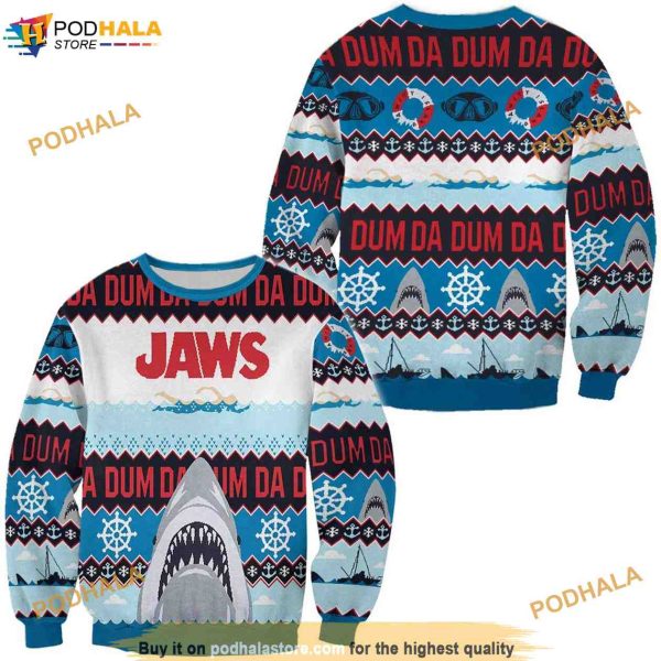 Jaws Christmas Christmas Funny Ugly Sweater, Funny Xmas Gifts
