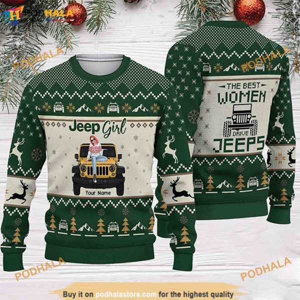 Jeep Girl The Best Women Drive Jeeps Christmas Funny Ugly Sweater