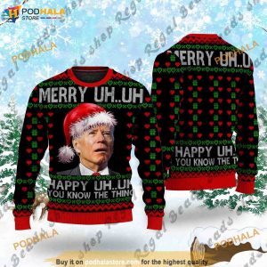Joe Biden UH UH You Know The Thing Christmas 3D Funny Ugly Sweater